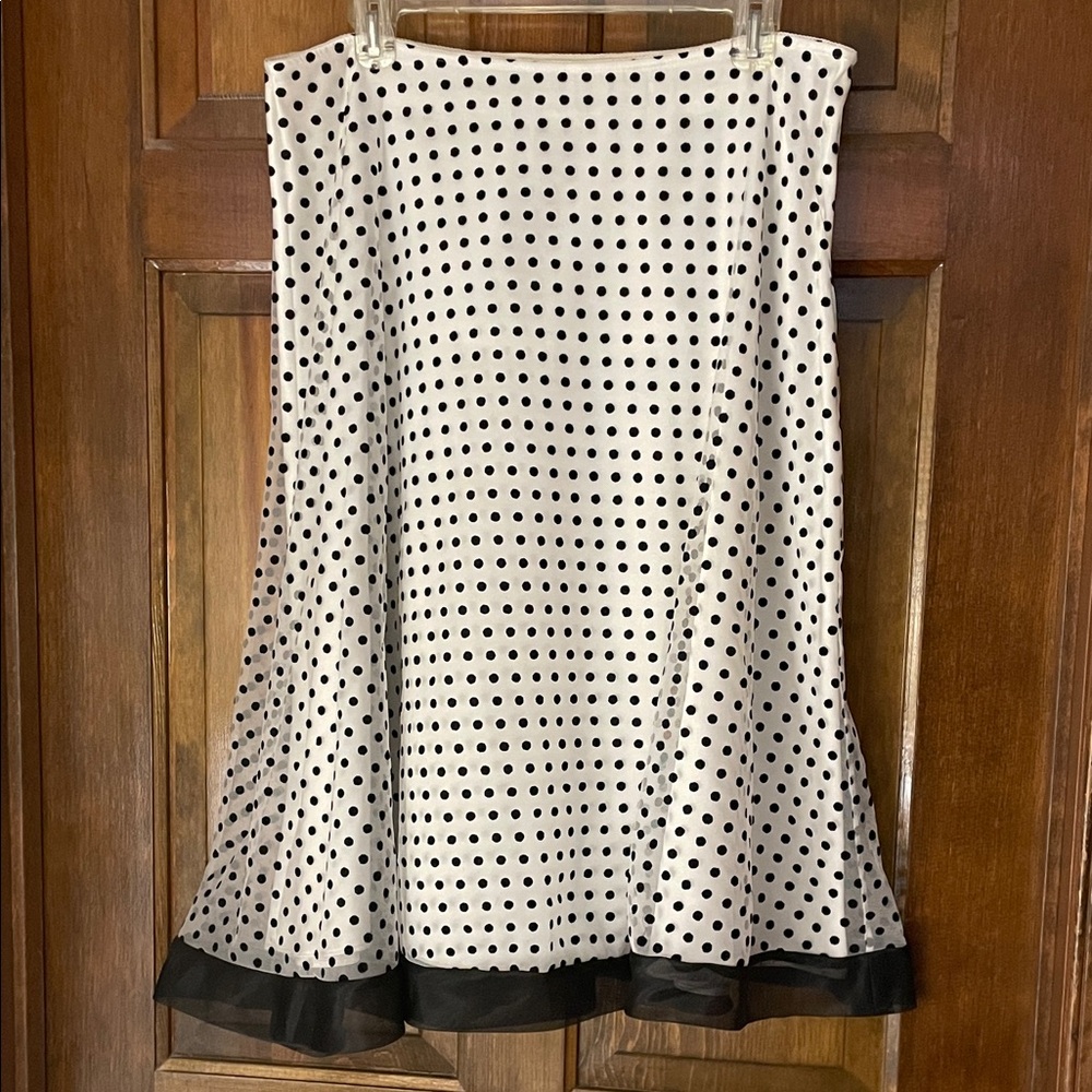 MSK black/white skirt, white slip with tulle overlay, XL, excellent condition